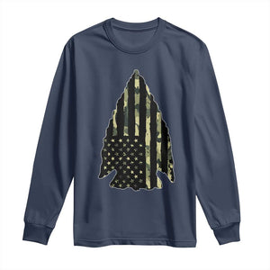 Arrowhead Hunter Vintage Camougflage USA Flag Long Sleeve Shirt