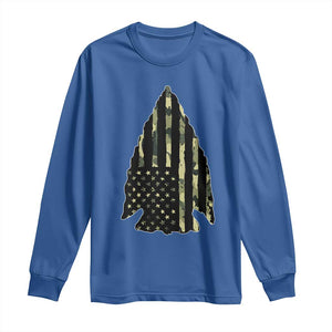 Arrowhead Hunter Vintage Camougflage USA Flag Long Sleeve Shirt