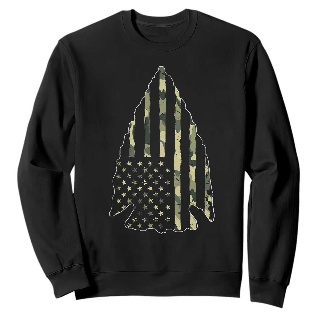 Arrowhead Hunter Vintage Camougflage USA Flag Sweatshirt