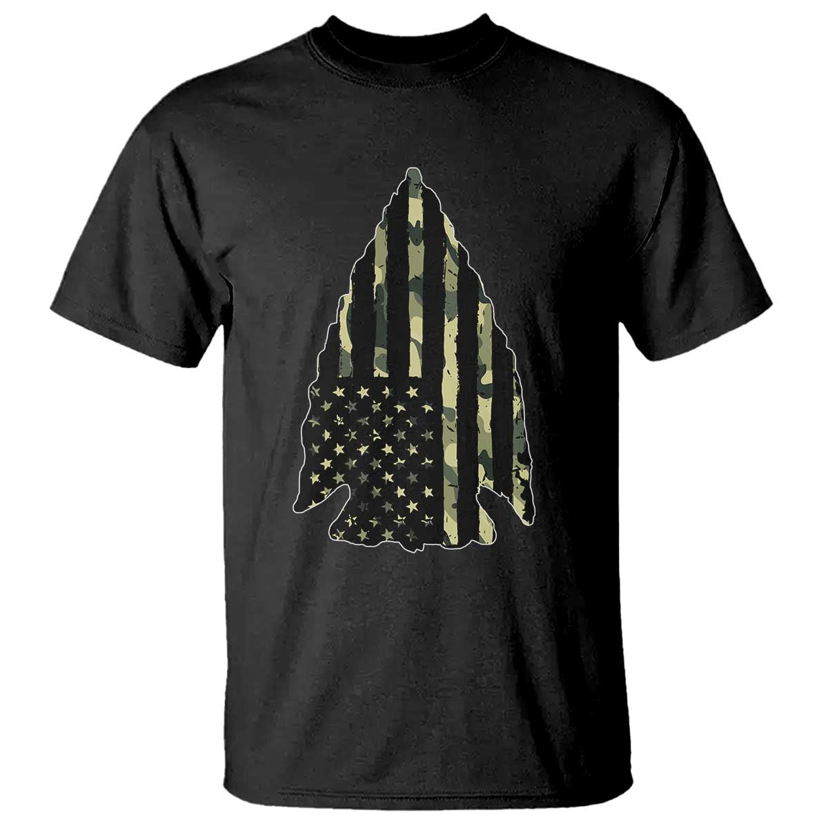 Arrowhead Hunter Vintage Camougflage USA Flag T Shirt