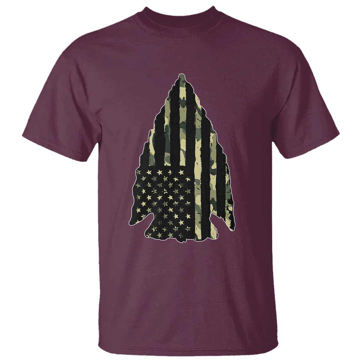Arrowhead Hunter Vintage Camougflage USA Flag T Shirt