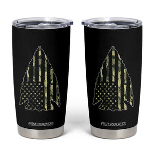 Arrowhead Hunter Vintage Camougflage USA Flag Tumbler Cup