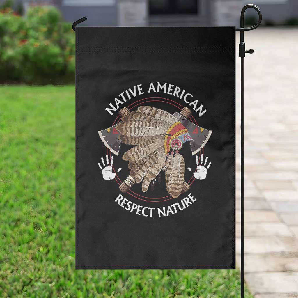 Native American Respect Nature Garden Flag Indigenous Indian War Bonnet Tomahawks TS11 Print Your Wear