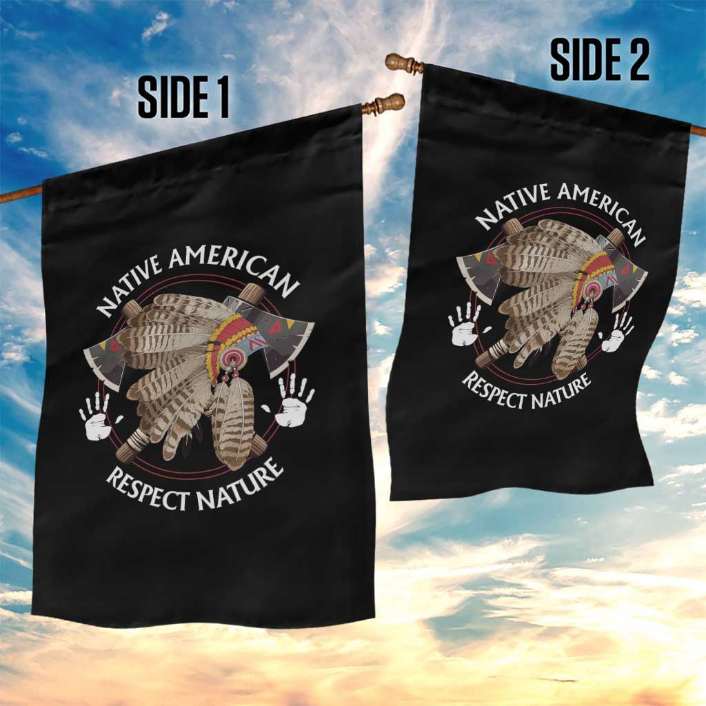 Native American Respect Nature Garden Flag Indigenous Indian War Bonnet Tomahawks TS11 Print Your Wear