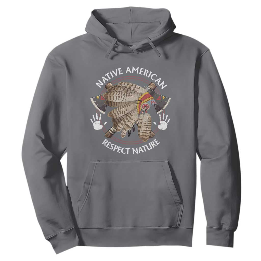 Native American Respect Nature Hoodie Indigenous Indian War Bonnet Tomahawks TS11 Charcoal Print Your Wear