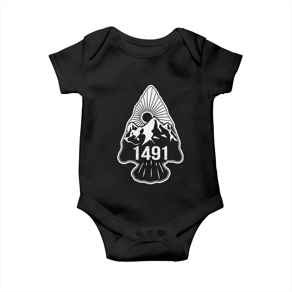 Proud Native American 1491 Pre Columbus Indigenous Arrowhead Baby Onesie TS11 Black Print Your Wear