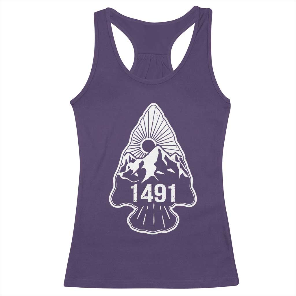 Proud Native American 1491 Pre Columbus Indigenous Arrowhead Racerback Tank Top TS11 Purple Print Your Wear