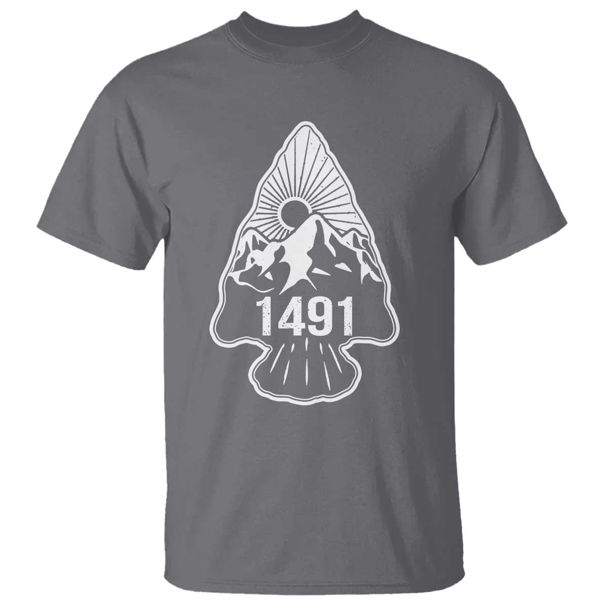 Proud Native American 1491 Pre Columbus Indigenous Arrowhead T Shirt TS11 Charcoal Print Your Wear