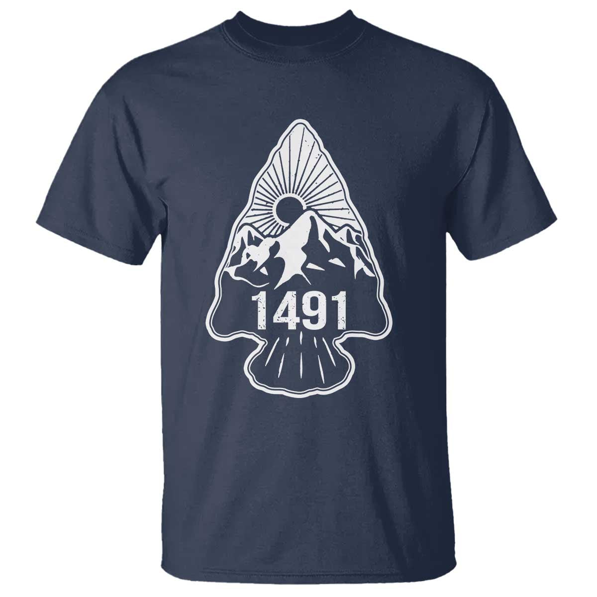 Proud Native American 1491 Pre Columbus Indigenous Arrowhead T Shirt TS11 Navy Print Your Wear