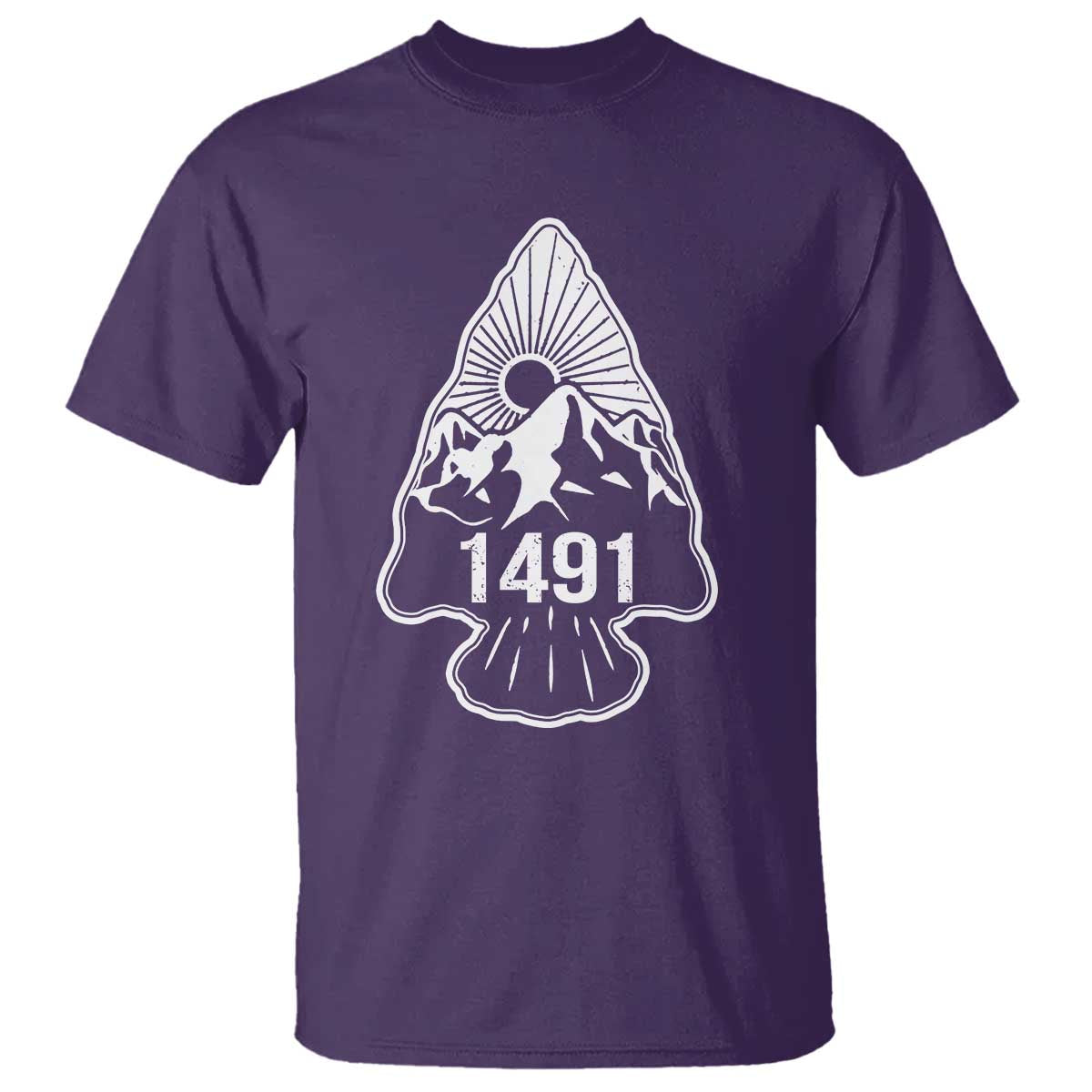 Proud Native American 1491 Pre Columbus Indigenous Arrowhead T Shirt TS11 Purple Print Your Wear