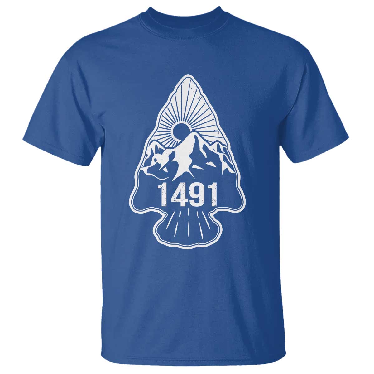 Proud Native American 1491 Pre Columbus Indigenous Arrowhead T Shirt TS11 Royal Blue Print Your Wear