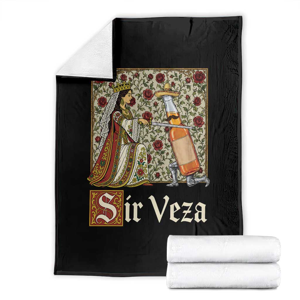 Sir Veza Beer Medieval Knight Pun Sombrero Cinco De Mayo Throw Blanket TS11 Black Print Your Wear
