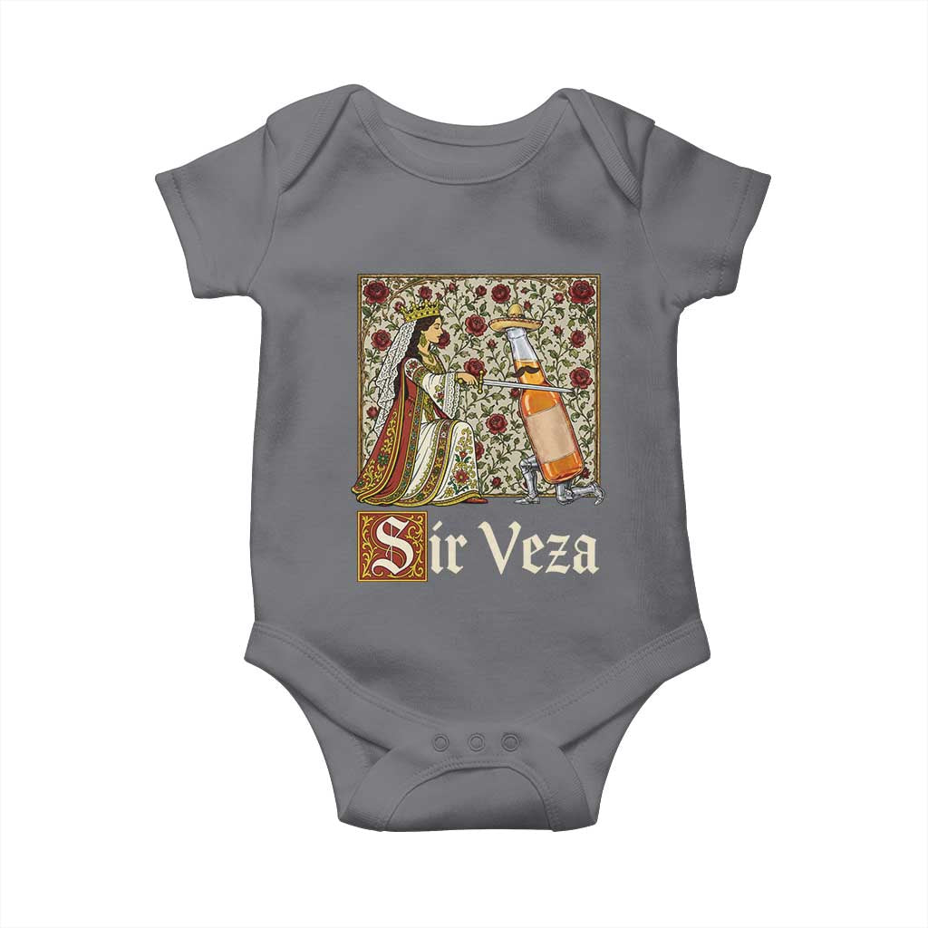 Sir Veza Beer Medieval Knight Pun Sombrero Cinco De Mayo Baby Onesie TS11 Charcoal Print Your Wear