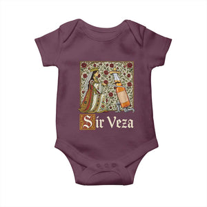 Sir Veza Beer Medieval Knight Pun Sombrero Cinco De Mayo Baby Onesie TS11 Maroon Print Your Wear