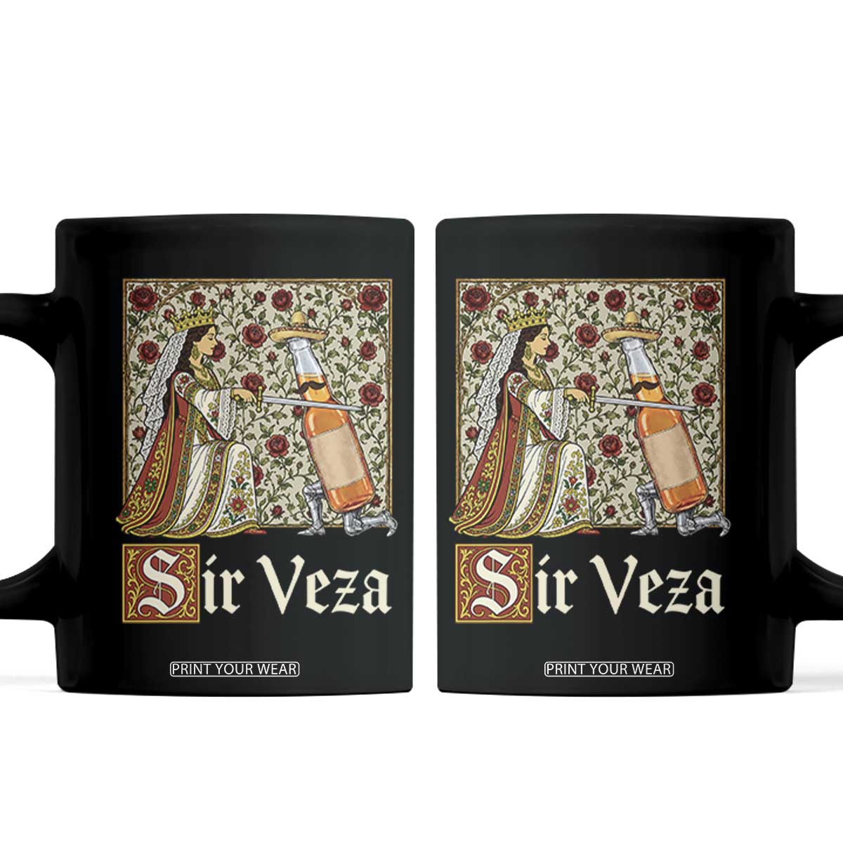 Sir Veza Beer Medieval Knight Pun Sombrero Cinco De Mayo Coffee Mug TS11 Black Print Your Wear