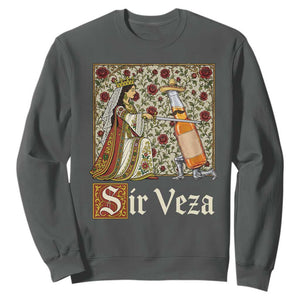 Sir Veza Beer Medieval Knight Pun Sombrero Cinco De Mayo Sweatshirt TS11 Dark Heather Print Your Wear