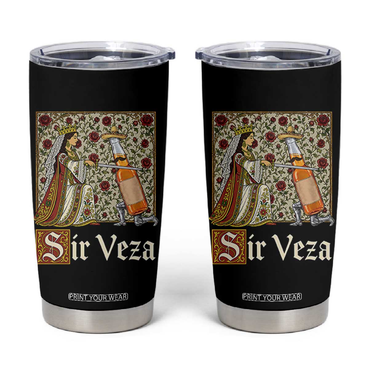 Sir Veza Beer Medieval Knight Pun Sombrero Cinco De Mayo Tumbler Cup TS11 Black Print Your Wear