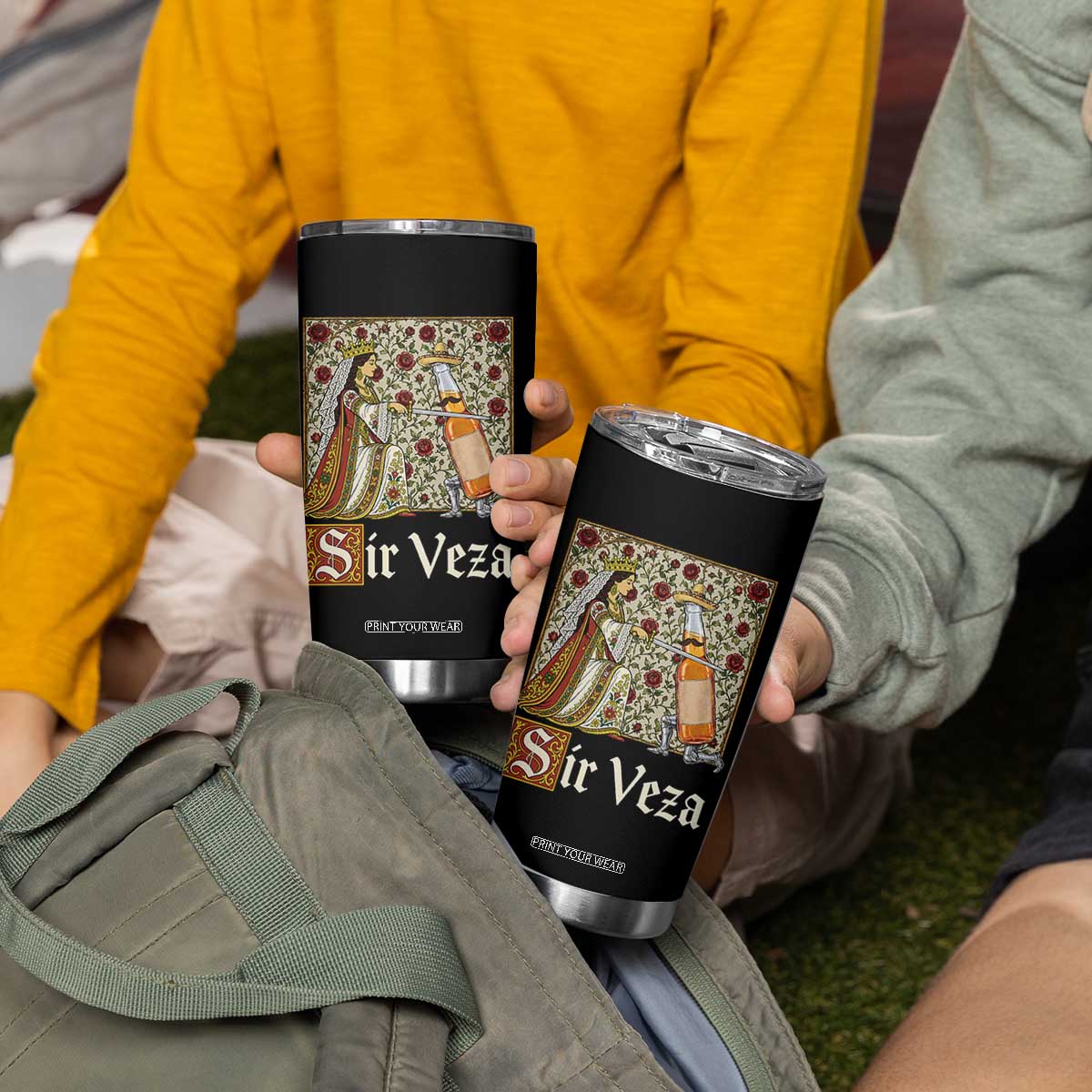 Sir Veza Beer Medieval Knight Pun Sombrero Cinco De Mayo Tumbler Cup TS11 Print Your Wear