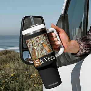 Sir Veza Beer Medieval Knight Pun Sombrero Cinco De Mayo Tumbler With Handle TS11 Print Your Wear