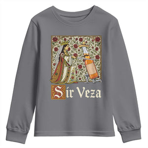 Sir Veza Beer Medieval Knight Pun Sombrero Cinco De Mayo Youth Sweatshirt TS11 Charcoal Print Your Wear