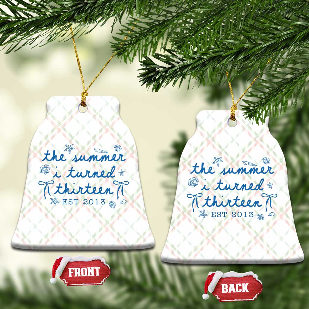 The Summer I Turned Thirteen Funny 13th Birthday Est 2013 Ceramic Ornament Summer Coastal Birthday Seashell Bow TS11 Print Your Wear