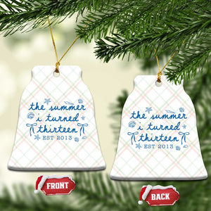 The Summer I Turned Thirteen Funny 13th Birthday Est 2013 Ceramic Ornament Summer Coastal Birthday Seashell Bow TS11 Print Your Wear