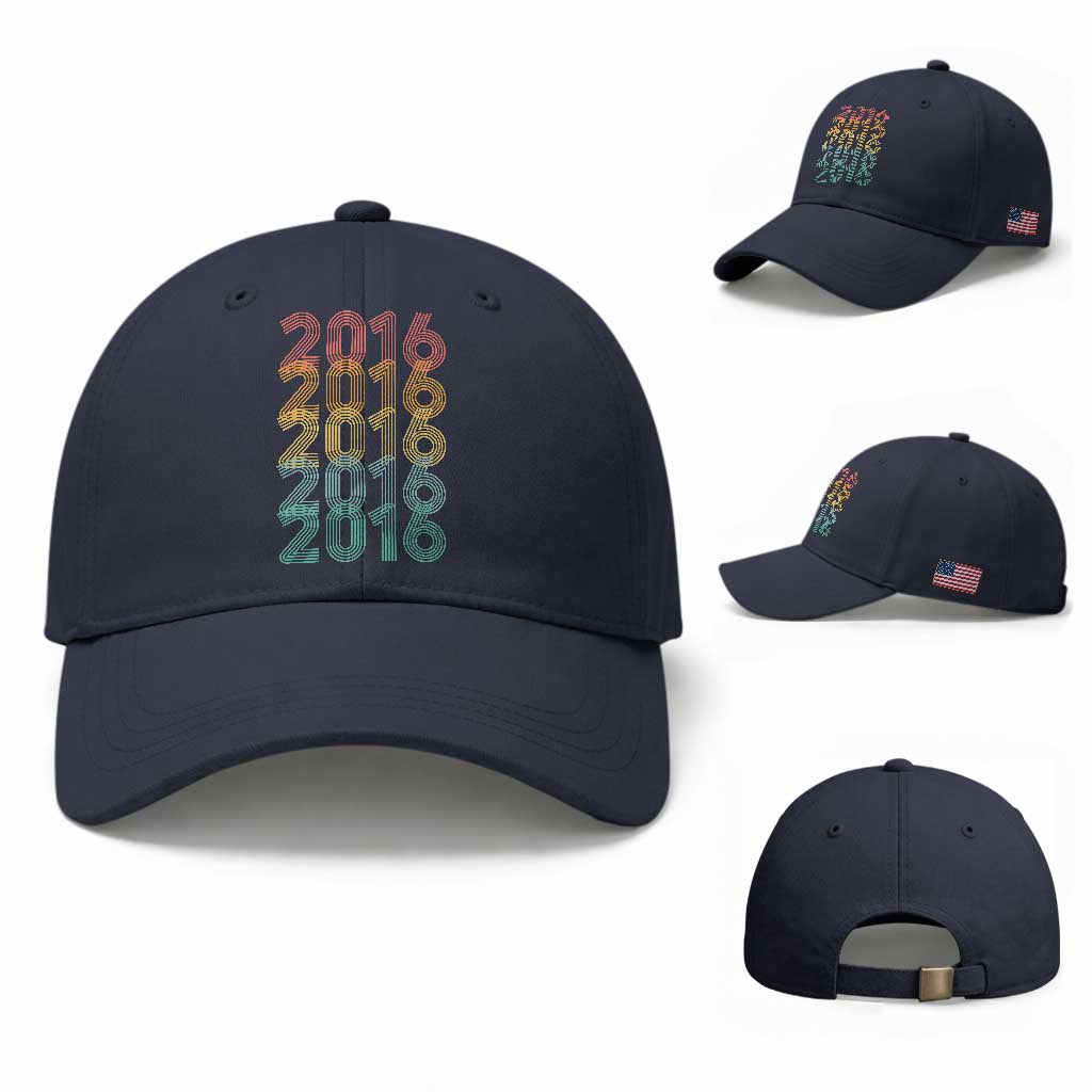 10th Birthday Baseball Cap Vintage 2016 Retro 10 Years Old Birthday TS11 Baseball Cap Universal Fit Navy Print Your Wear