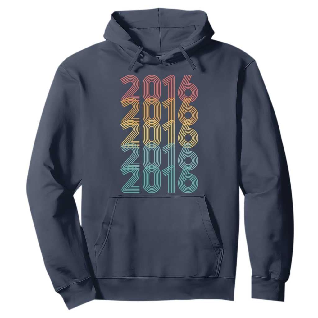 10th Birthday Hoodie Vintage 2016 Retro 10 Years Old Birthday TS11 Navy Print Your Wear