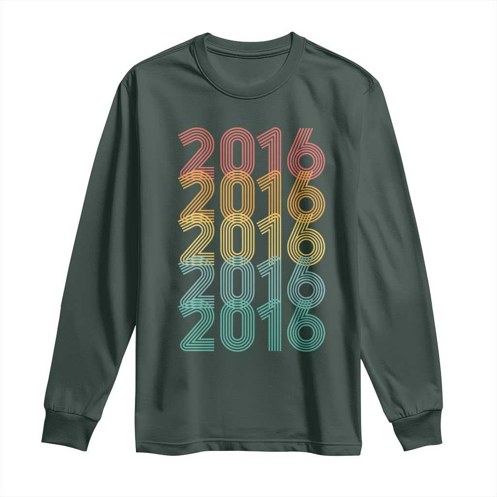 10th Birthday Long Sleeve Shirt Vintage 2016 Retro 10 Years Old Birthday TS11 Dark Forest Green Print Your Wear