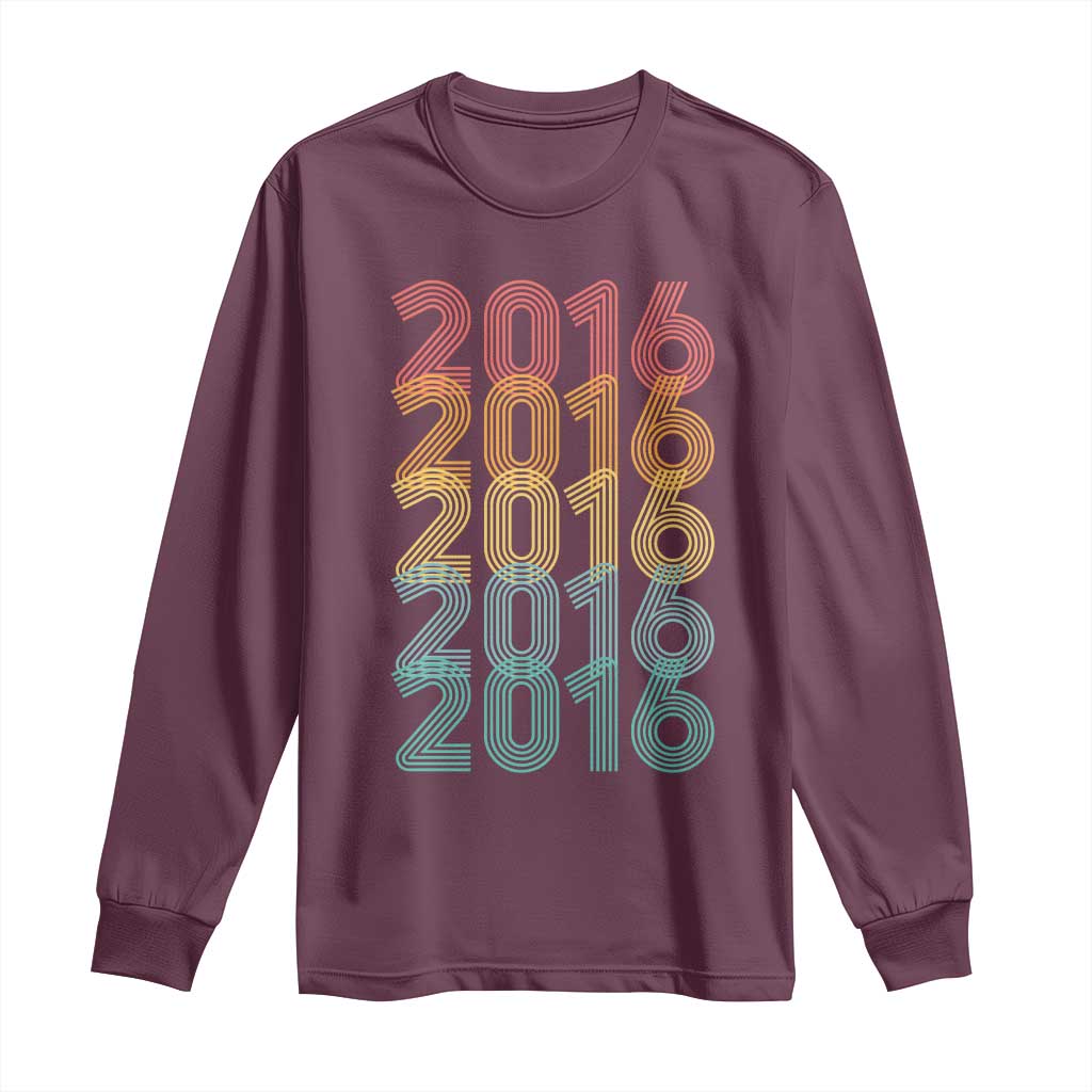 10th Birthday Long Sleeve Shirt Vintage 2016 Retro 10 Years Old Birthday TS11 Maroon Print Your Wear