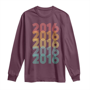 10th Birthday Long Sleeve Shirt Vintage 2016 Retro 10 Years Old Birthday TS11 Maroon Print Your Wear