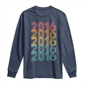 10th Birthday Long Sleeve Shirt Vintage 2016 Retro 10 Years Old Birthday TS11 Navy Print Your Wear
