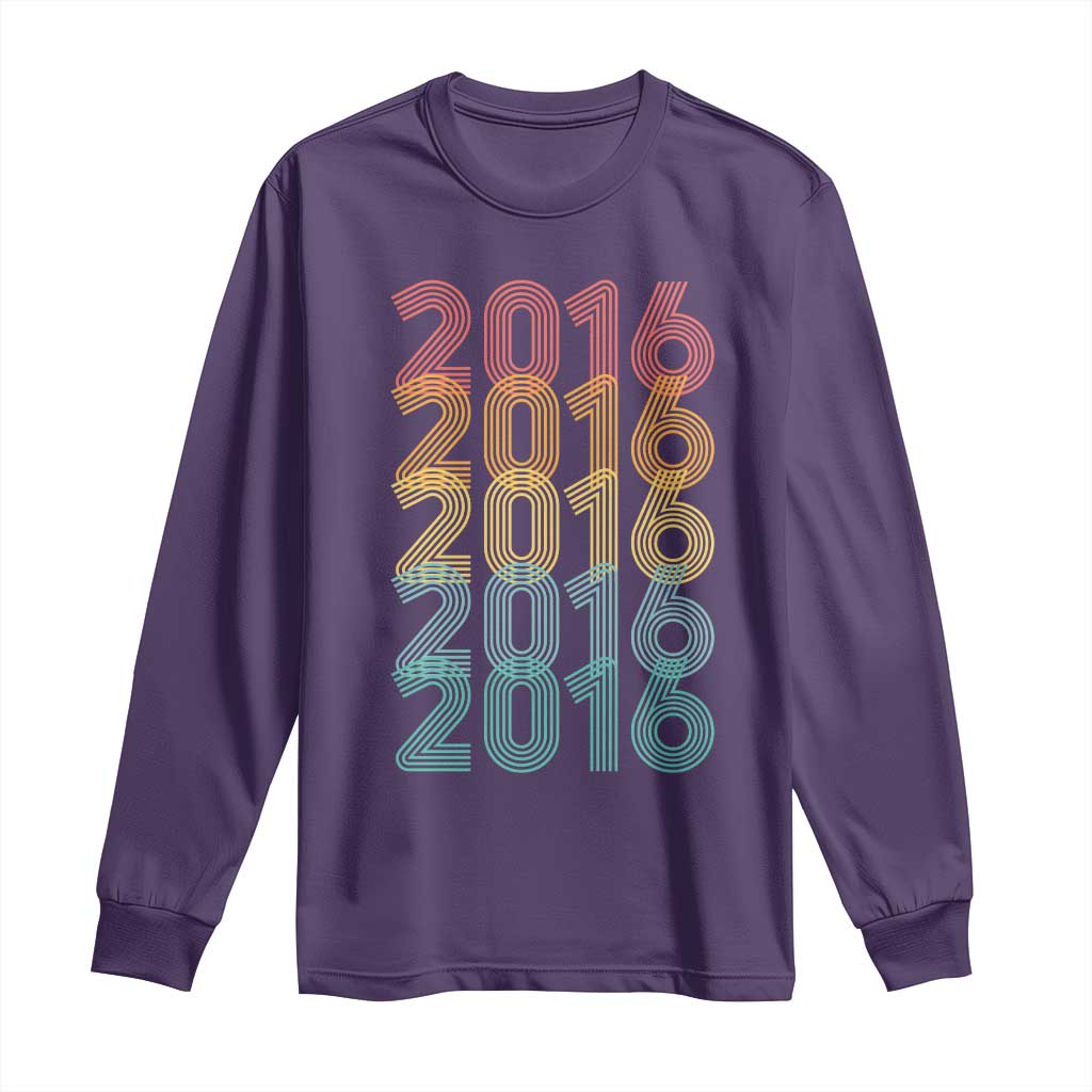 10th Birthday Long Sleeve Shirt Vintage 2016 Retro 10 Years Old Birthday TS11 Purple Print Your Wear