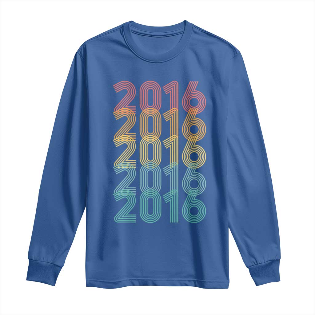 10th Birthday Long Sleeve Shirt Vintage 2016 Retro 10 Years Old Birthday TS11 Royal Blue Print Your Wear