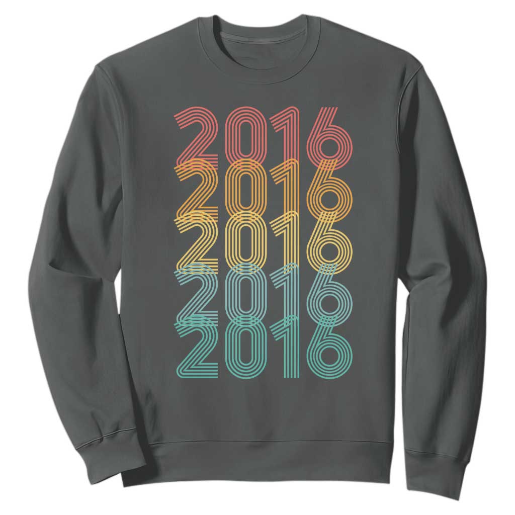 10th Birthday Sweatshirt Vintage 2016 Retro 10 Years Old Birthday TS11 Dark Heather Print Your Wear