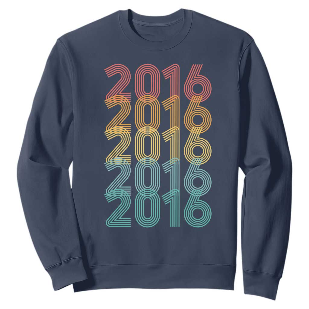 10th Birthday Sweatshirt Vintage 2016 Retro 10 Years Old Birthday TS11 Navy Print Your Wear