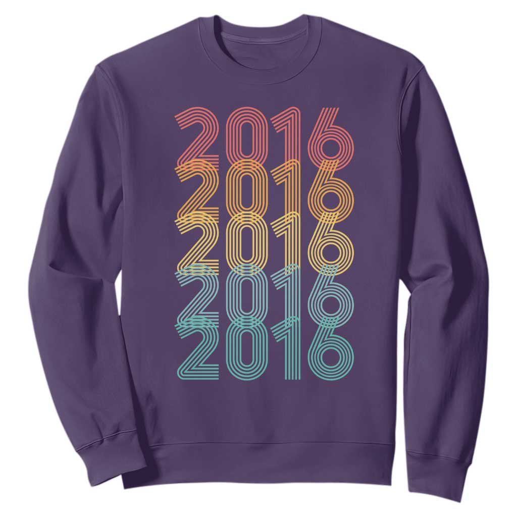 10th Birthday Sweatshirt Vintage 2016 Retro 10 Years Old Birthday TS11 Purple Print Your Wear