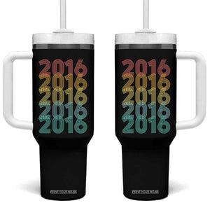 10th Birthday Tumbler With Handle Vintage 2016 Retro 10 Years Old Birthday TS11 One Size: 40 oz Black Print Your Wear