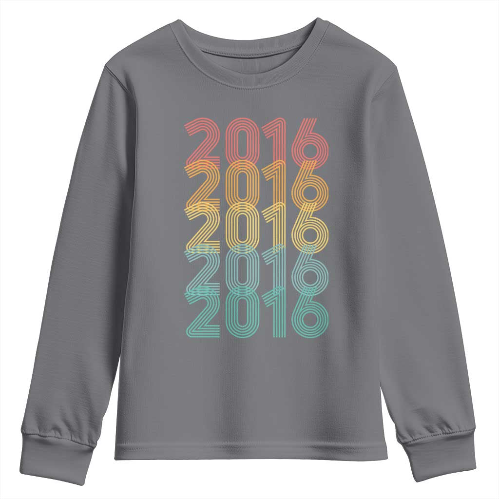 10th Birthday Youth Sweatshirt Vintage 2016 Retro 10 Years Old Birthday TS11 Charcoal Print Your Wear
