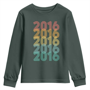 10th Birthday Youth Sweatshirt Vintage 2016 Retro 10 Years Old Birthday TS11 Dark Forest Green Print Your Wear