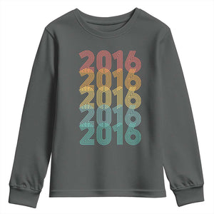10th Birthday Youth Sweatshirt Vintage 2016 Retro 10 Years Old Birthday TS11 Dark Heather Print Your Wear