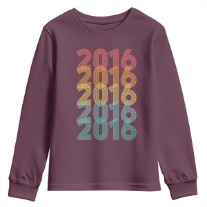 10th Birthday Youth Sweatshirt Vintage 2016 Retro 10 Years Old Birthday TS11 Maroon Print Your Wear