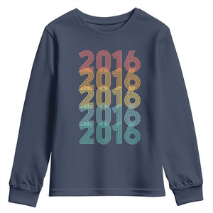 10th Birthday Youth Sweatshirt Vintage 2016 Retro 10 Years Old Birthday TS11 Navy Print Your Wear