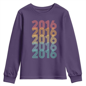 10th Birthday Youth Sweatshirt Vintage 2016 Retro 10 Years Old Birthday TS11 Purple Print Your Wear
