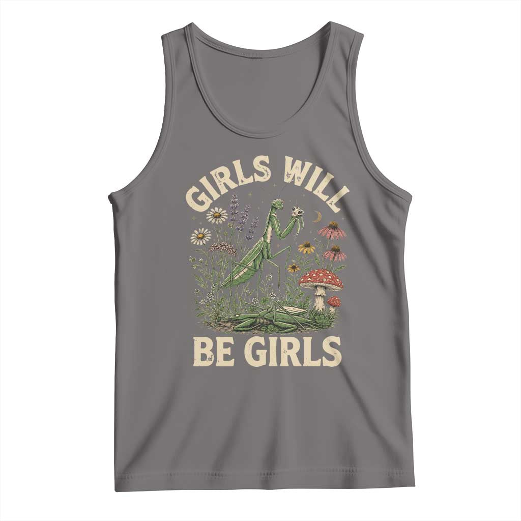 Girls Will Be Will Girls Praying Mantis Feminist Entomologist Tank Top TS11 Deep Heather Print Your Wear