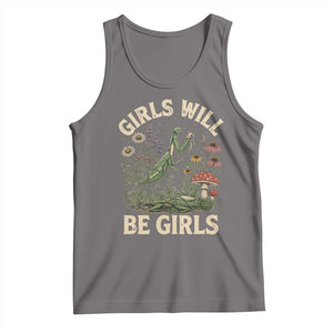 Girls Will Be Will Girls Praying Mantis Feminist Entomologist Tank Top TS11 Deep Heather Print Your Wear