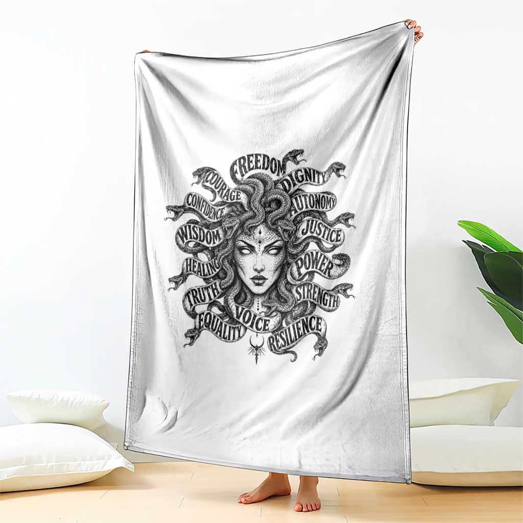Feminist Medusa Power Snake Wisdom Equality Goth Throw Blanket TS11 Print Your Wear