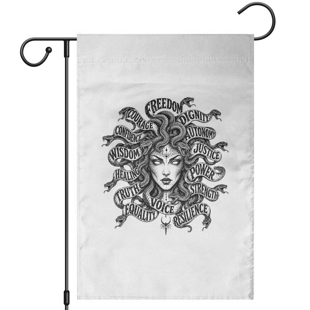 Feminist Medusa Power Snake Wisdom Equality Goth Garden Flag TS11 White Print Your Wear