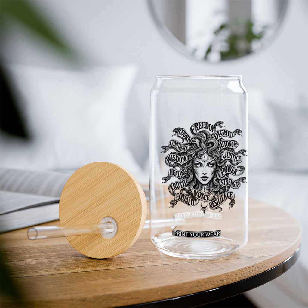 Feminist Medusa Power Snake Wisdom Equality Goth Glass Can TS11 Print Your Wear