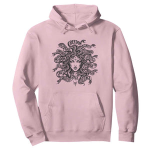 Feminist Medusa Power Snake Wisdom Equality Goth Hoodie TS11 Light Pink Print Your Wear